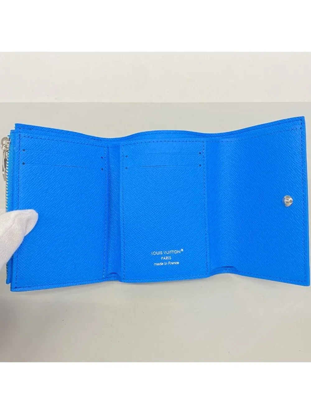 Louis Vuitton Trifold Wallet Monogram Sports Leisure Victor Pool Blue